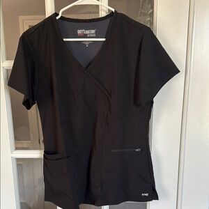 Grey's Anatomy Black Wrap Tee Short Sleeve